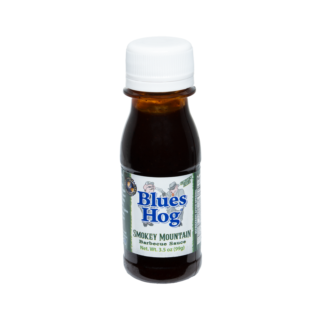 A single 3.5oz bottle of Blues Hog Smokey Mountain BBQ sauce