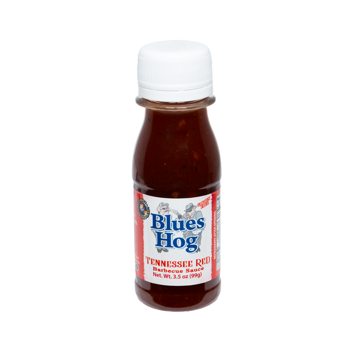 A single 3.5oz bottle of Blues Hog Tennessee Red BBQ sauce