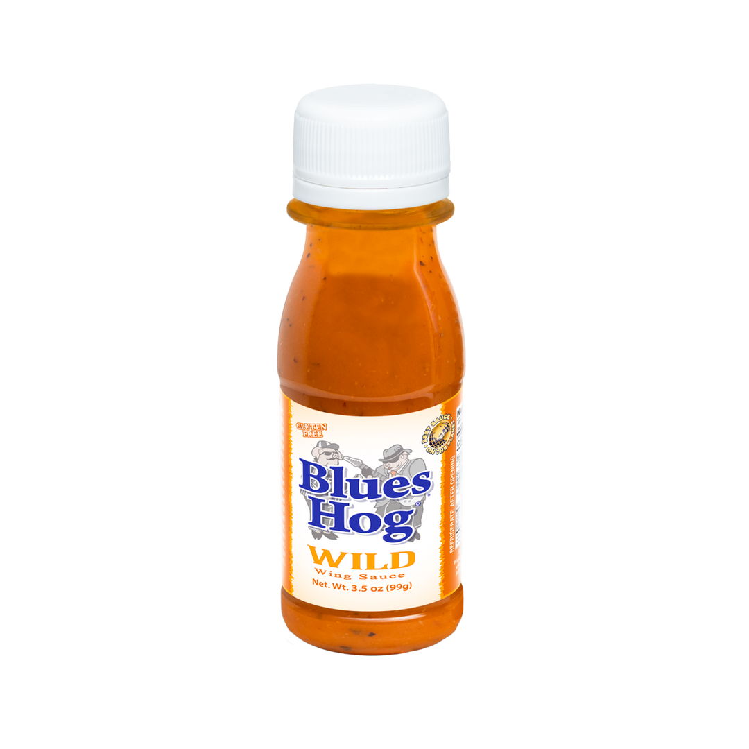 A single 3.5oz bottle of Blues Hog Wild Wing sauce