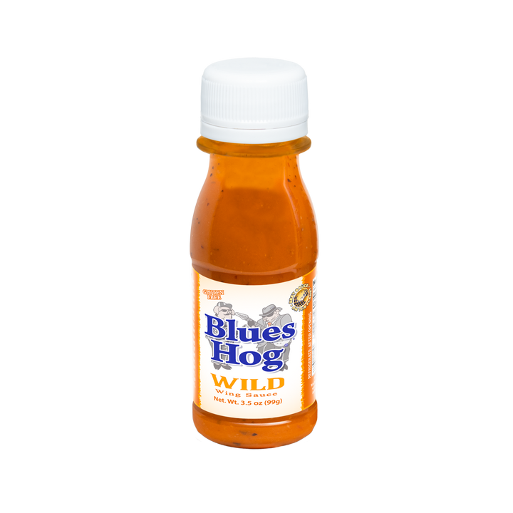 A single 3.5oz bottle of Blues Hog Wild Wing sauce