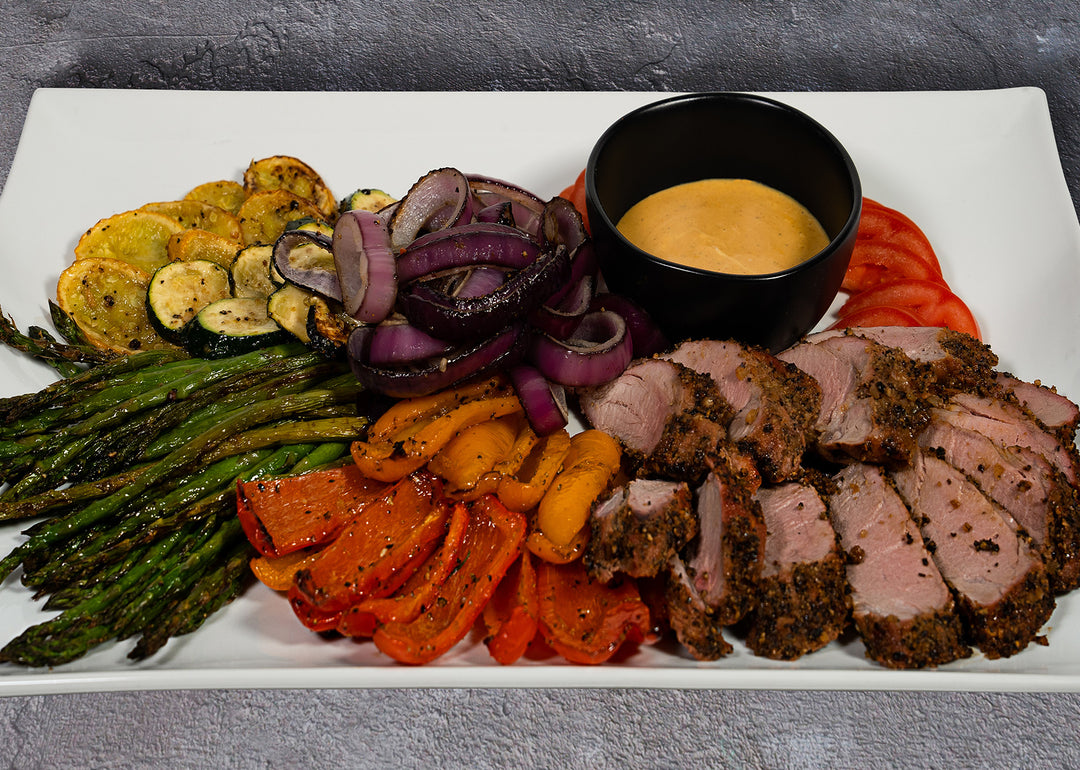 Crusted Pork Tenderloin with Vegetables