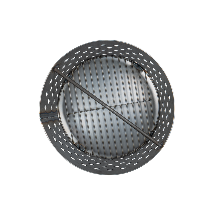 Top view of a fire basket for 55 gallon Gateway Drum Smokers
