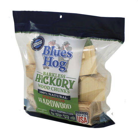 Blues Hog Barkless Hickory Wood Chunks - 300 cu in. - Gateway Drum Smokers
