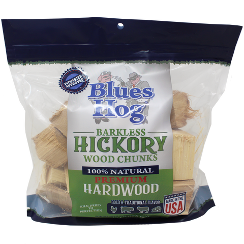 Blues Hog Barkless Hickory Wood Chunks - 300 cu in. - Gateway Drum Smokers